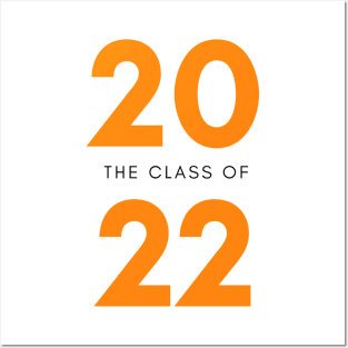 Class Of 2022 Graduate. Simple Typography Orange Graduation 2022 Design. Posters and Art